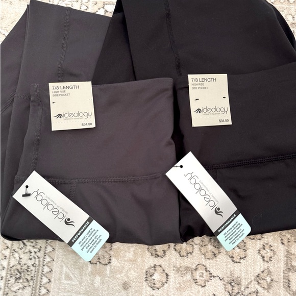 Ideology High Waist 7/8 Length Legging Set - Black and Dark Charcoal Gray - Picture 3 of 7